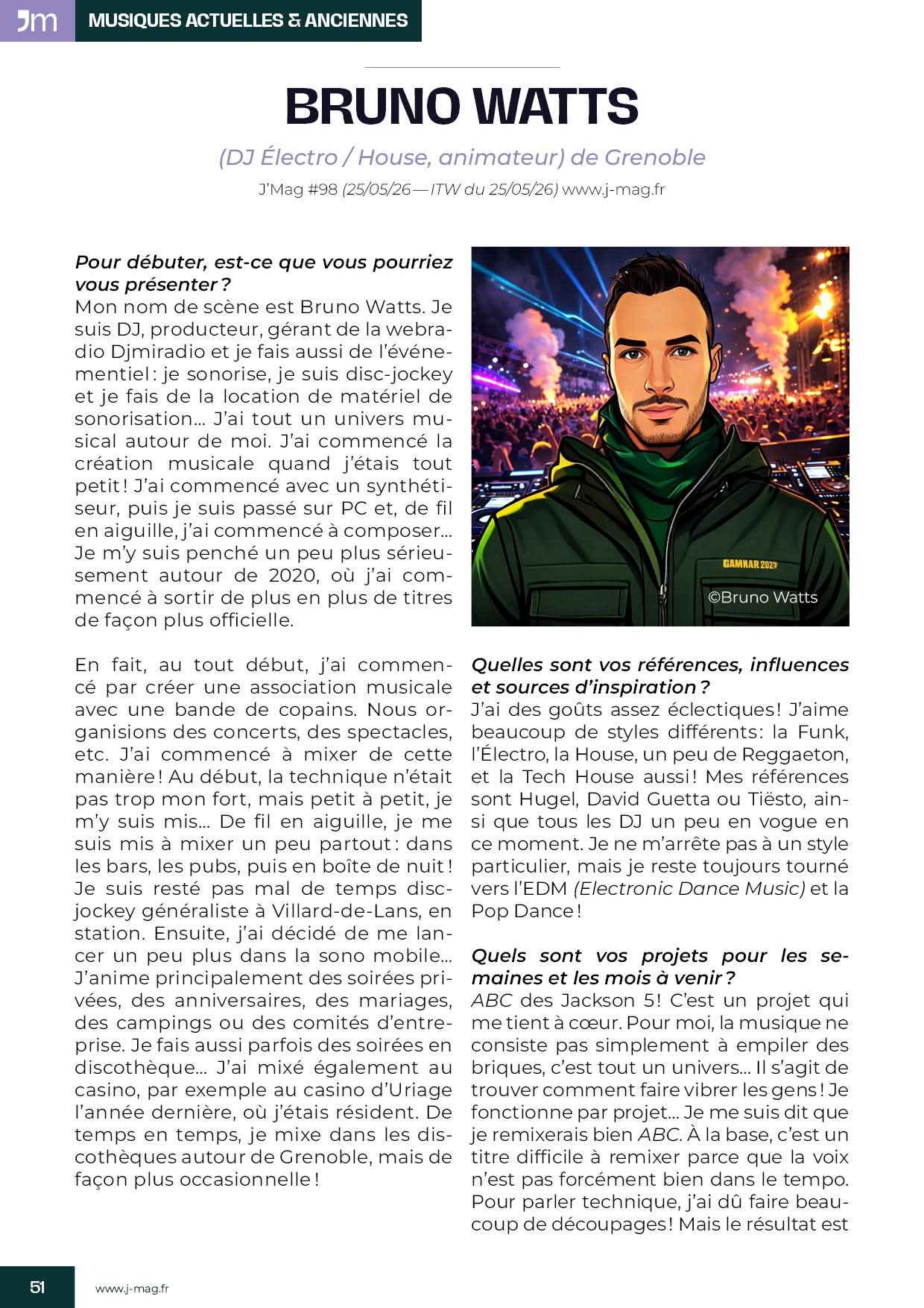 Article presse Bruno Watts J'media J'mag 1